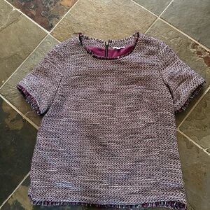 Halogen Chic Tweed Short Sleeve Top